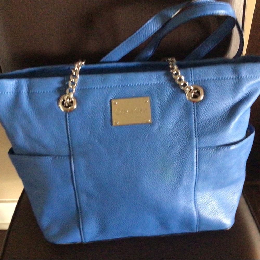 Calvin Klein Blue Leather Handbag